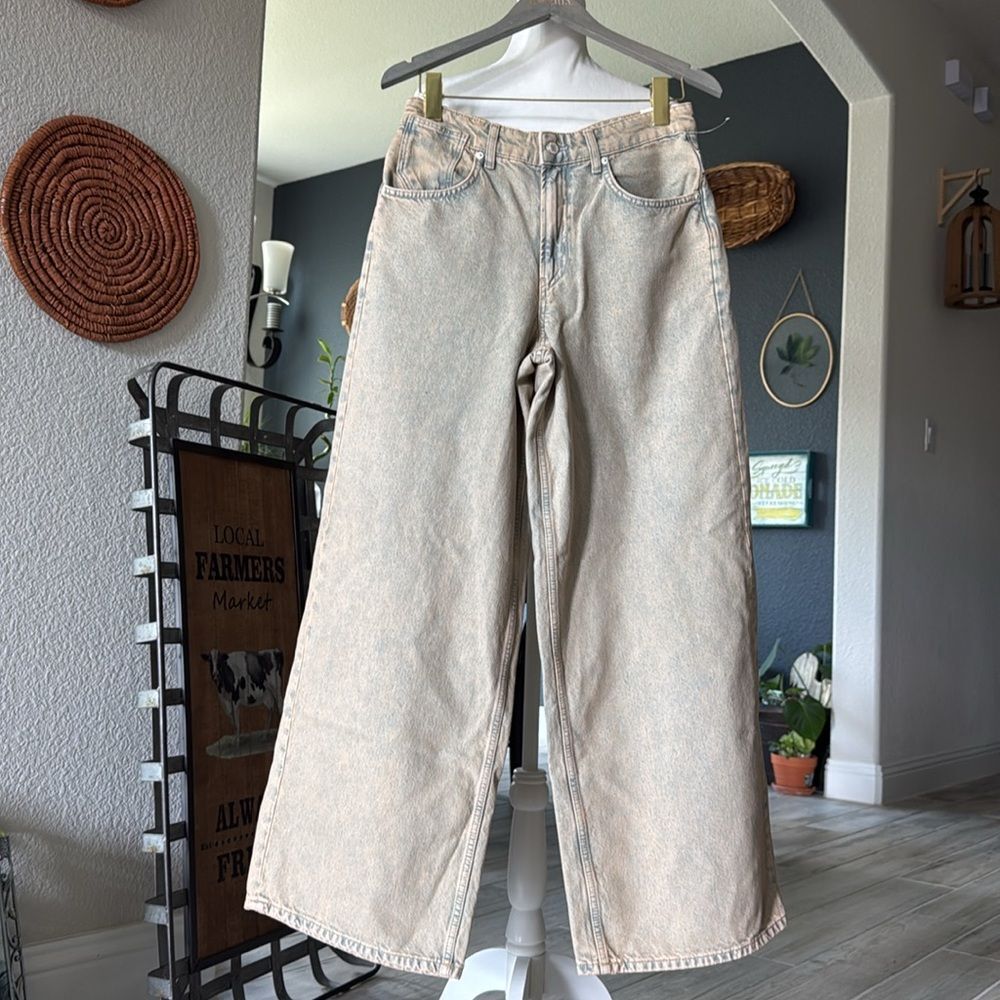 NWOT Free People Waterfalls Baggy Wide Leg Jeans Denim Low Slung Zip Cotton - Picture 10 of 15